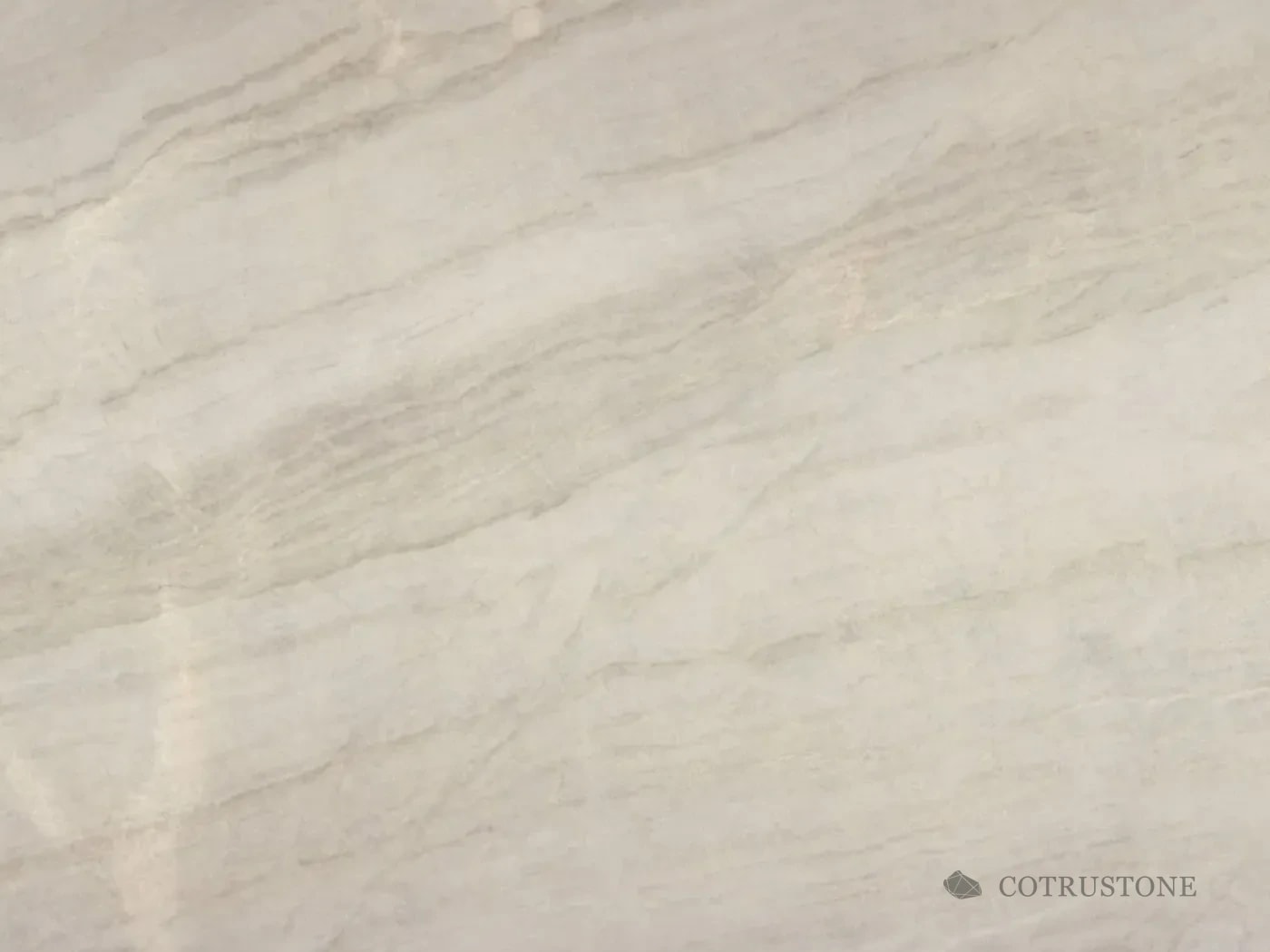 Taj Mahal quartzite surface with broad warm mineral movement